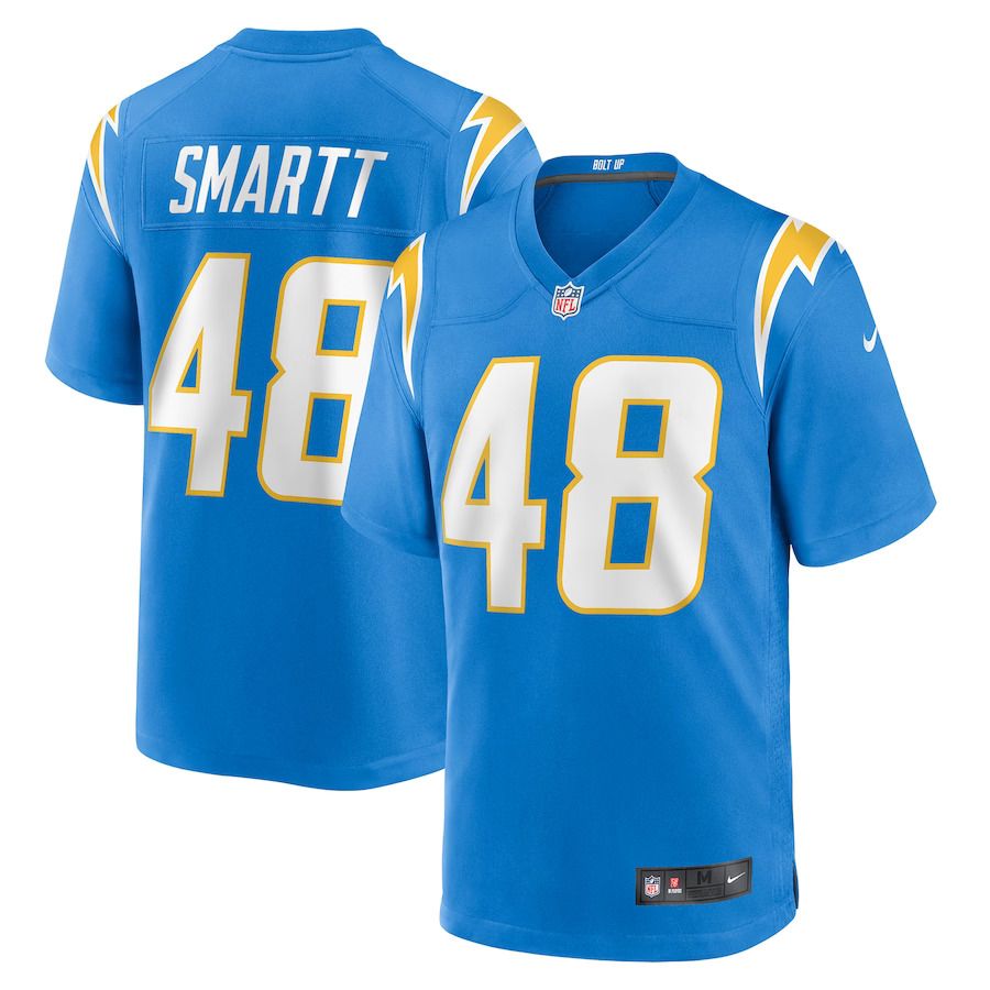 Men Los Angeles Chargers 48 Stone Smartt Nike Powder Blue Game Player NFL Jersey